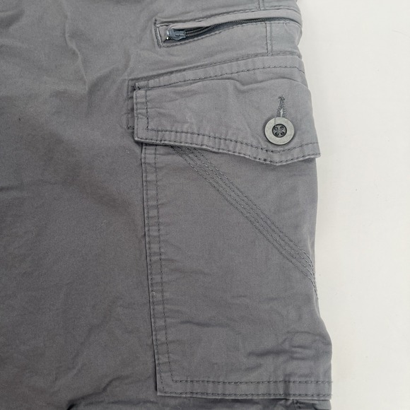 Men's Iron Flex Waist Cargo Shorts Size 34 Gray Stretch Utility 8 Pockets Hiking - Picture 3 of 7